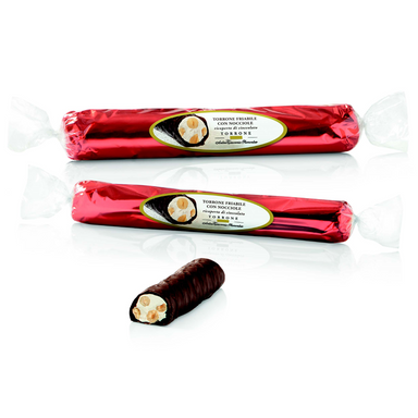 Antica Torroneria Piemontese Torrone Friabile con Nocciole Ricoperto Di Cioccolato - Gr. 150  - Casa del Biscotto