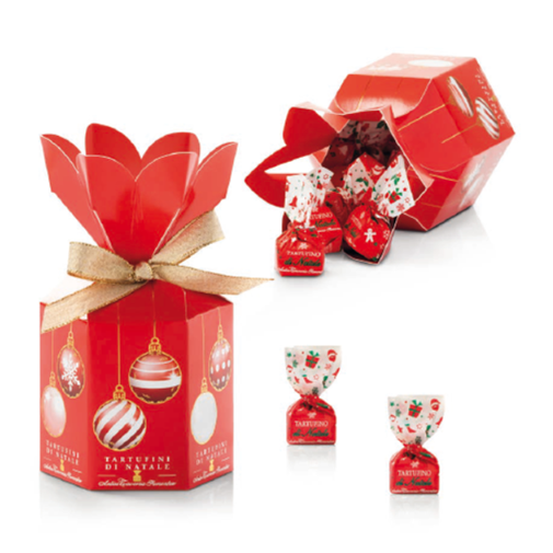 Antica Torroneria Piemontese Tartufini Dolci - Confezione “Christmas Flower” - Gr. 180  - Dolcar S.A.S.