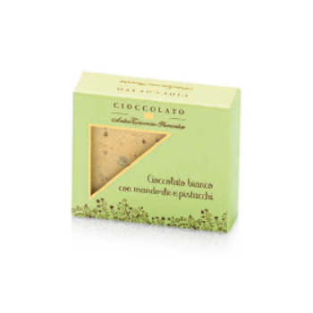 Antica Torroneria Piemontese Tavoletta di Cioccolato Bianco Mandorle e Pistacchio - Gr. 40  - Dolcar S.A.S.