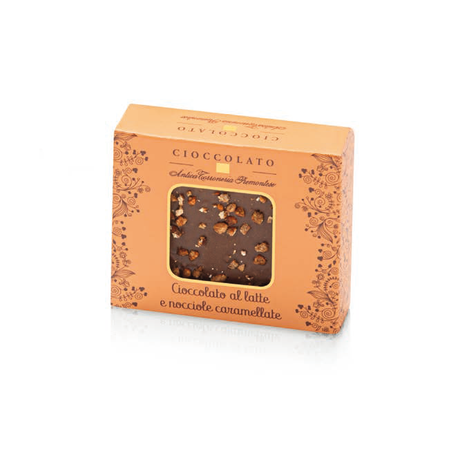 Antica Torroneria Piemontese Tavoletta di Cioccolato al Latte con Nocciole Caramellate - Gr. 40  - Dolcar S.A.S.