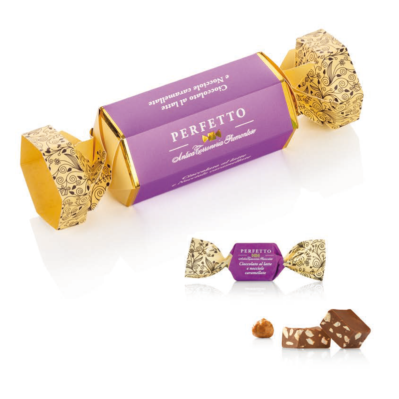 Perfetto Cioccolato al Latte e Nocciole Caramellate - Gr. 100