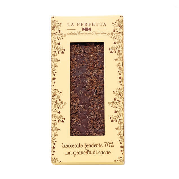 Tavoletta di Cioccolato Fondente 70% e Fave di Cacao “La Perfetta” - Gr. 85