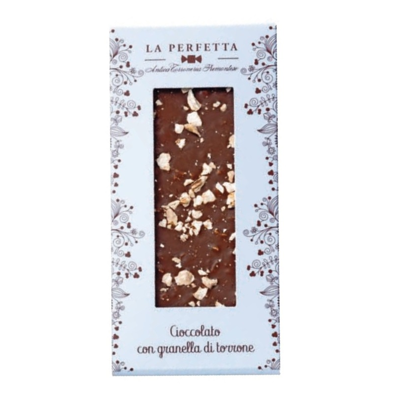 Tavoletta di Cioccolato con Granella di Torrone “La Perfetta” - Gr. 85