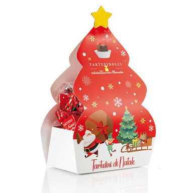 Antica Torroneria Piemontese Tartufini di Natale - Confezione Alberello Rosso - Gr. 180  - Dolcar S.A.S.