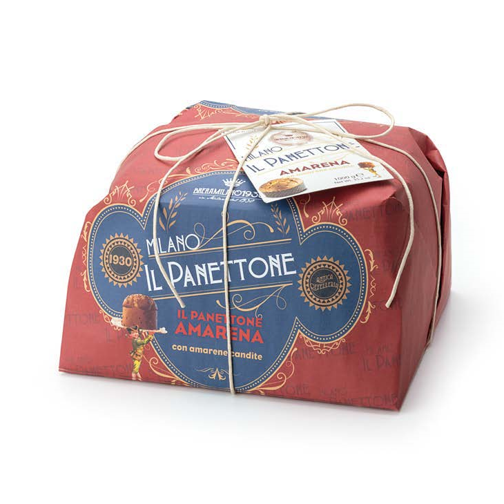 Panettone con Amarene Candite - Incartato a Mano - Kg. 1 - Pz. 6