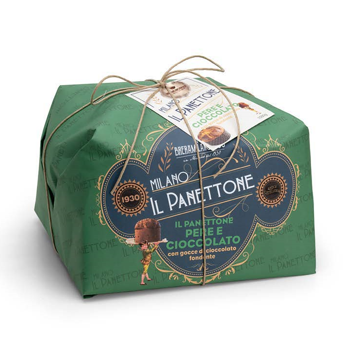 Panettone Pere e Cioccolato - Incartato a Mano - Kg. 1 - Pz. 6