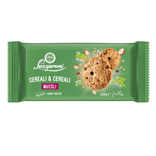 Biscotti Cereali & Cereali Muesli - 4 Monoporzioni - Gr. 260