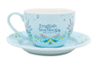 Tazza e Piattino in Ceramica Azzurra Linea "ETS Floreale" - English Tea Shop