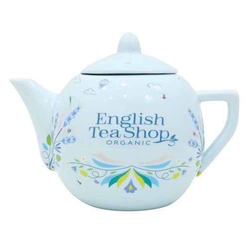 Teiera in Ceramica Azzurra Linea "ETS Floreale" - English Tea Shop